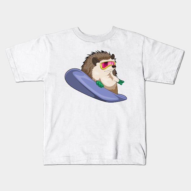 Hedgehog Snowboard Winter sports Kids T-Shirt by Markus Schnabel